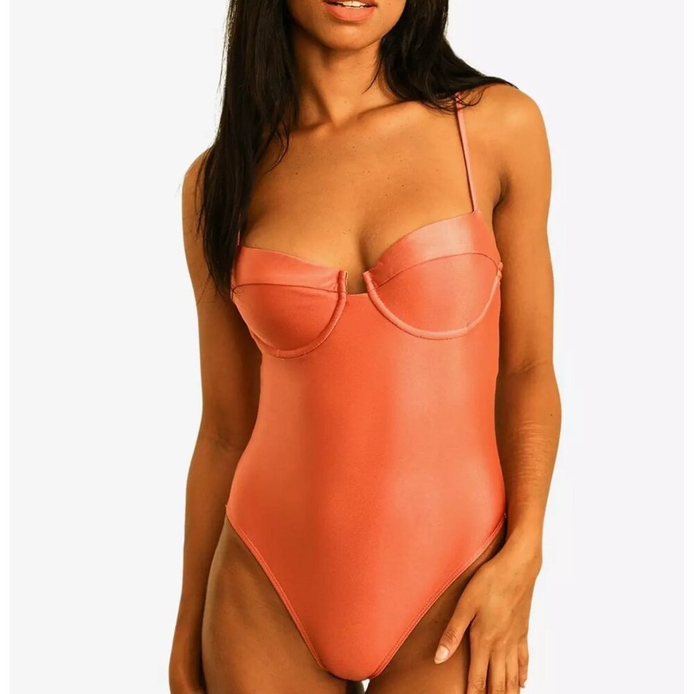 Dippin' Daisy's Saltwater Thigh High Swim One Piece Dusty Rose Size S | NWOT